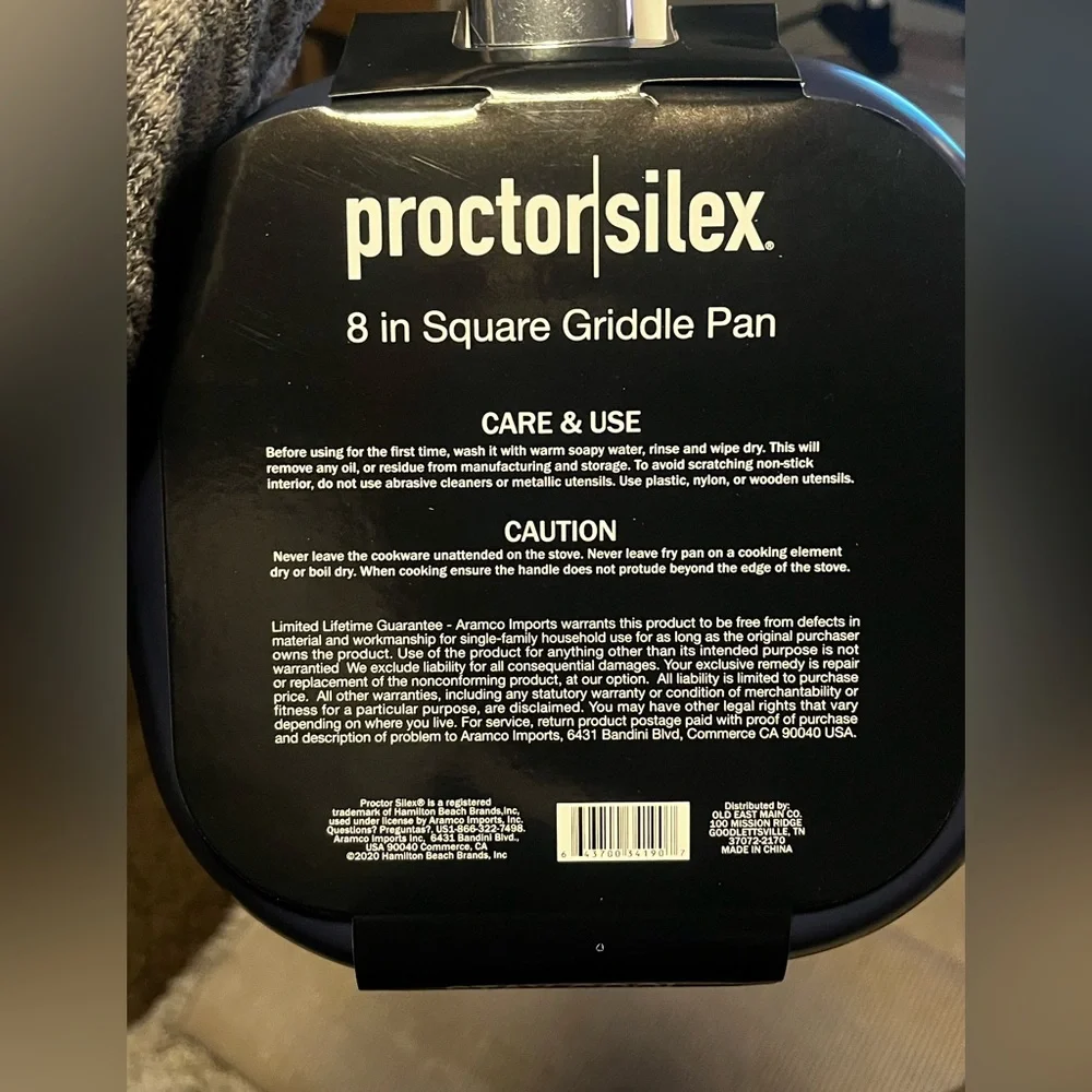 Cass* New! Proctor Silex 8” Square Griddle Pan